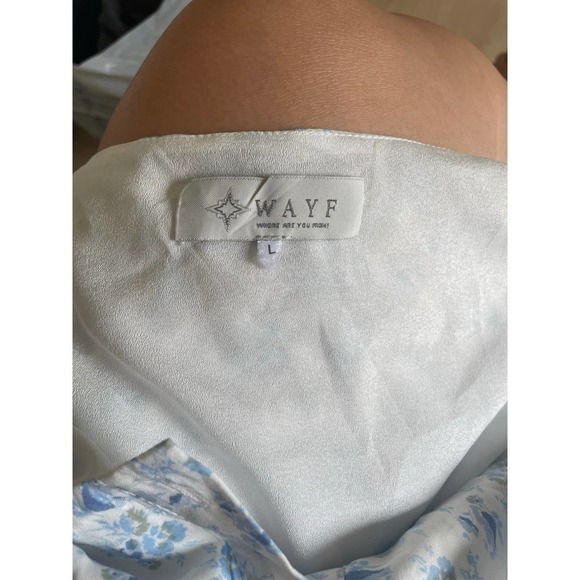 WAYF Women's Floral Ruffled Summer  Top Blouse Size L - Picture 3 of 5